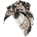 Leopard & Chain Print Turban Hat