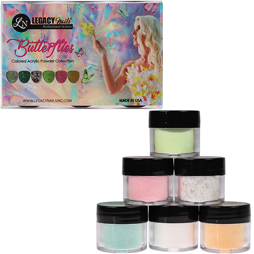 Butterflies Collection 6 Piece Acrylic Powder