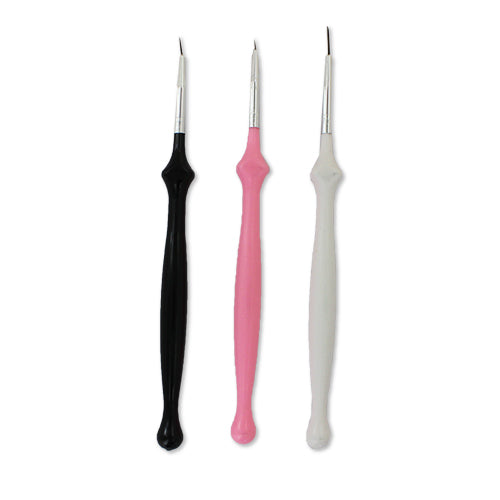 Easy Grip 3 Piece Nail Art Brush Set