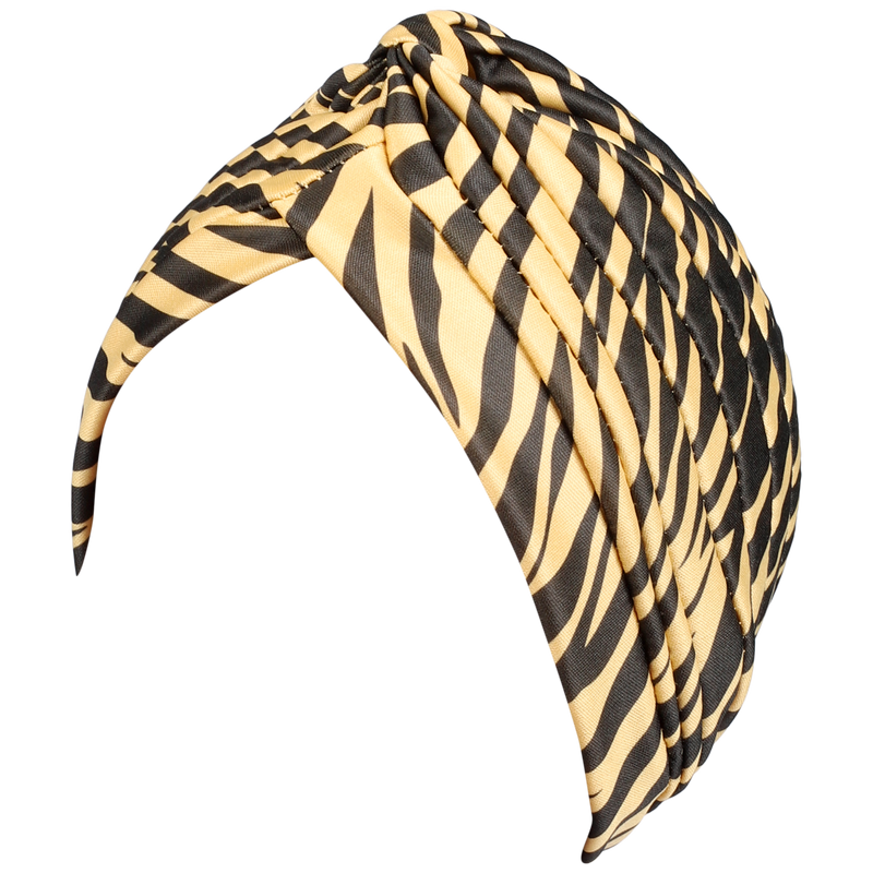 Zebra Glossy Turban Hat