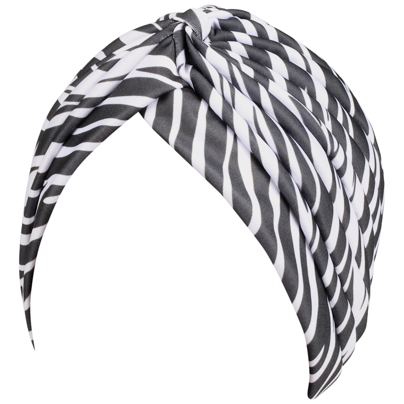 Zebra Glossy Turban Hat