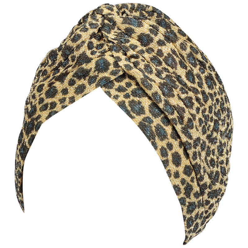 Leopard Sparkle Turban Hat