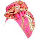 Chain & Flower Print Turban Hat