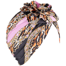 Leopard & Chain 2 Print Turban Hat