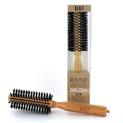 Round Wood Boar Bristle Brush