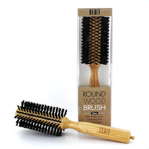 Round Wood Boar Bristle Brush