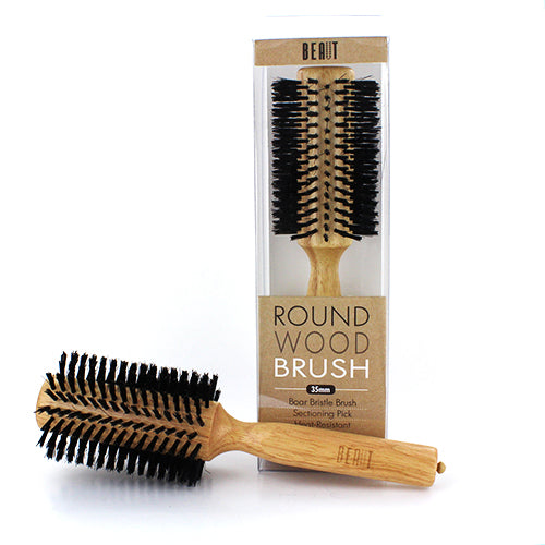 Round Wood Boar Bristle Brush