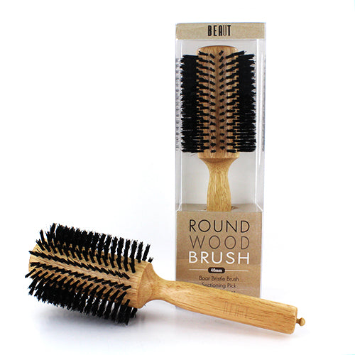 Round Wood Boar Bristle Brush