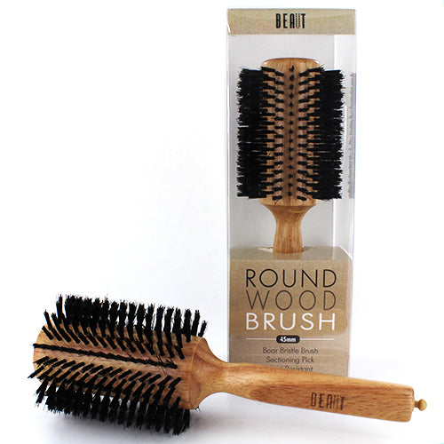 Round Wood Boar Bristle Brush